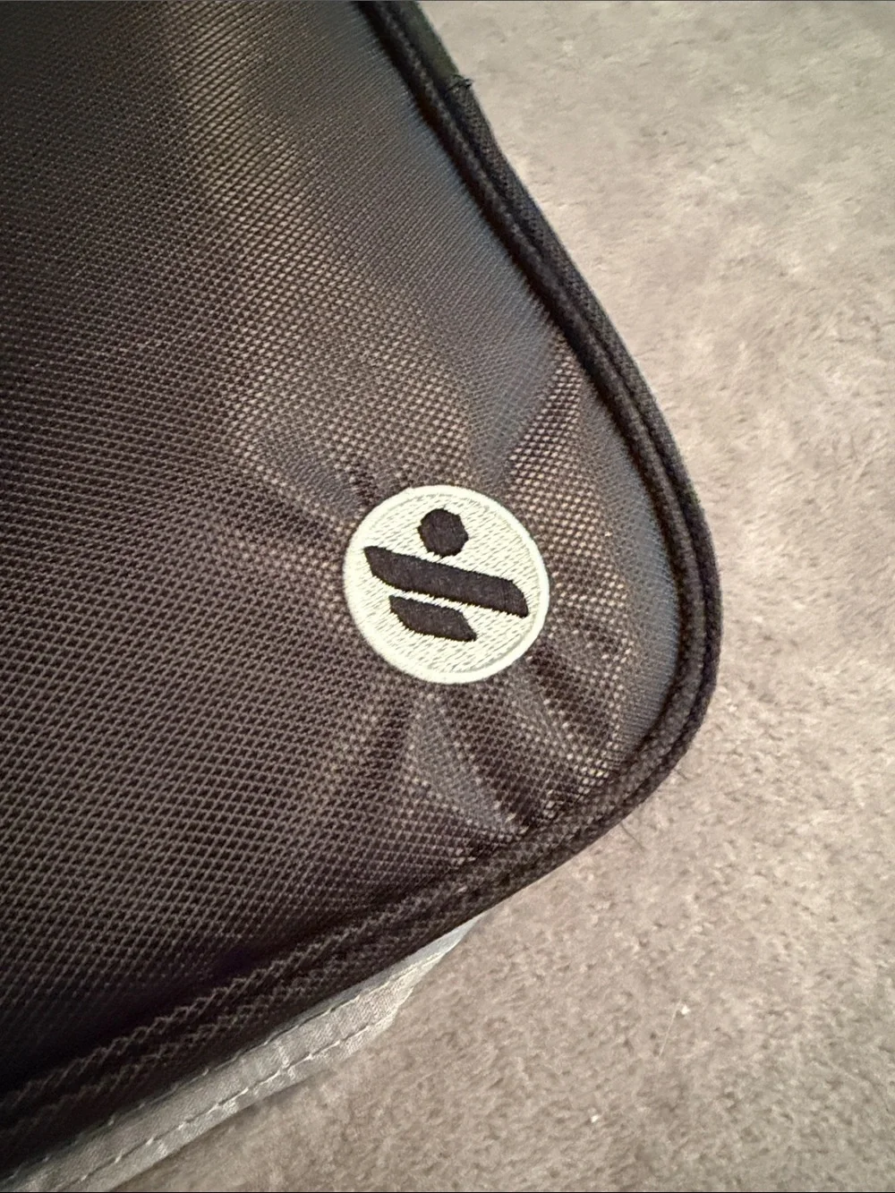 Black and Gray Laptop Messenger Bag with Reflective Stripes